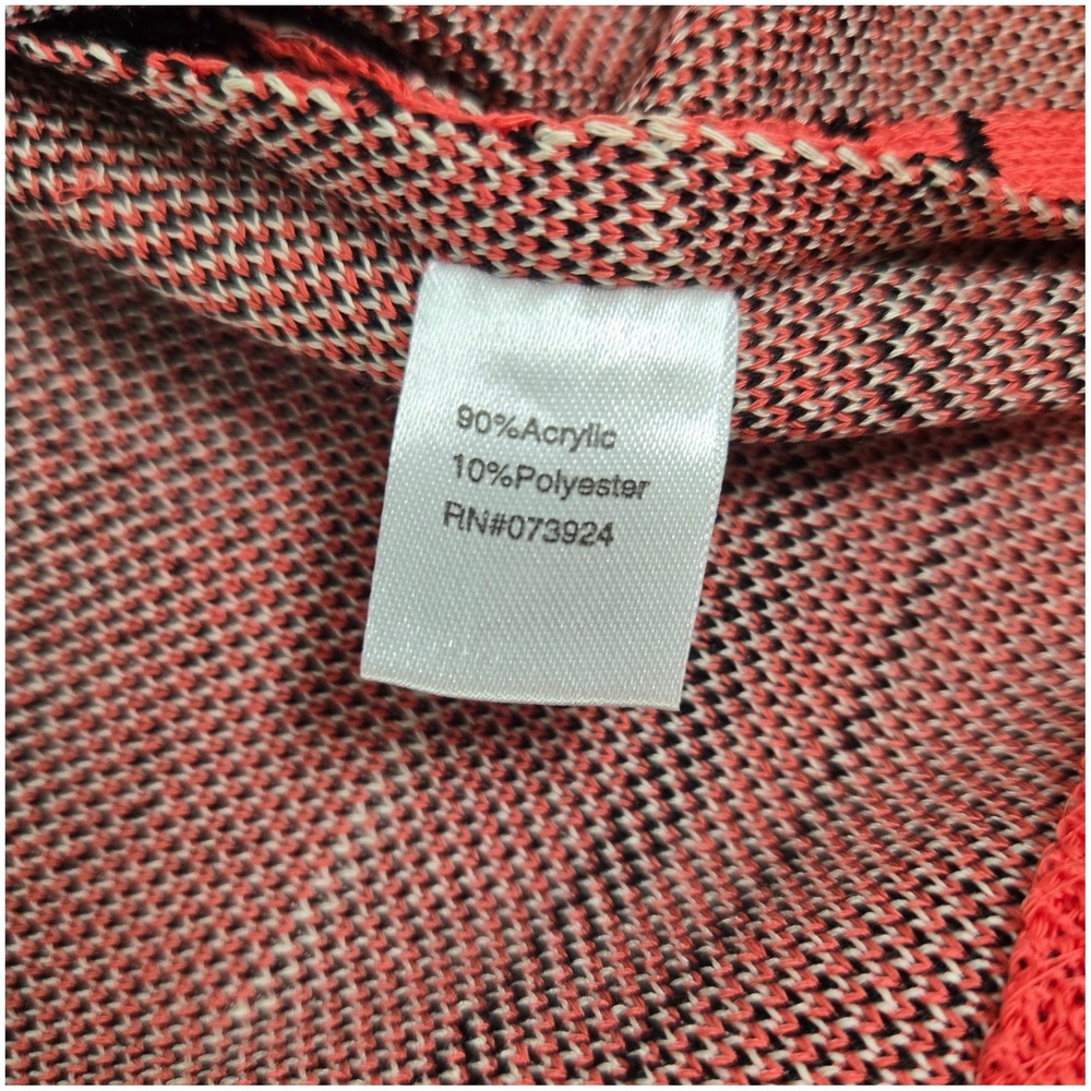 Ming Wang PM Petite Med Coral Pink Black Knit Jacket Open Front Career - Picture 7 of 7